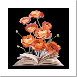 Book Of Flower, Flower Book, Flower And Book Posters and Art